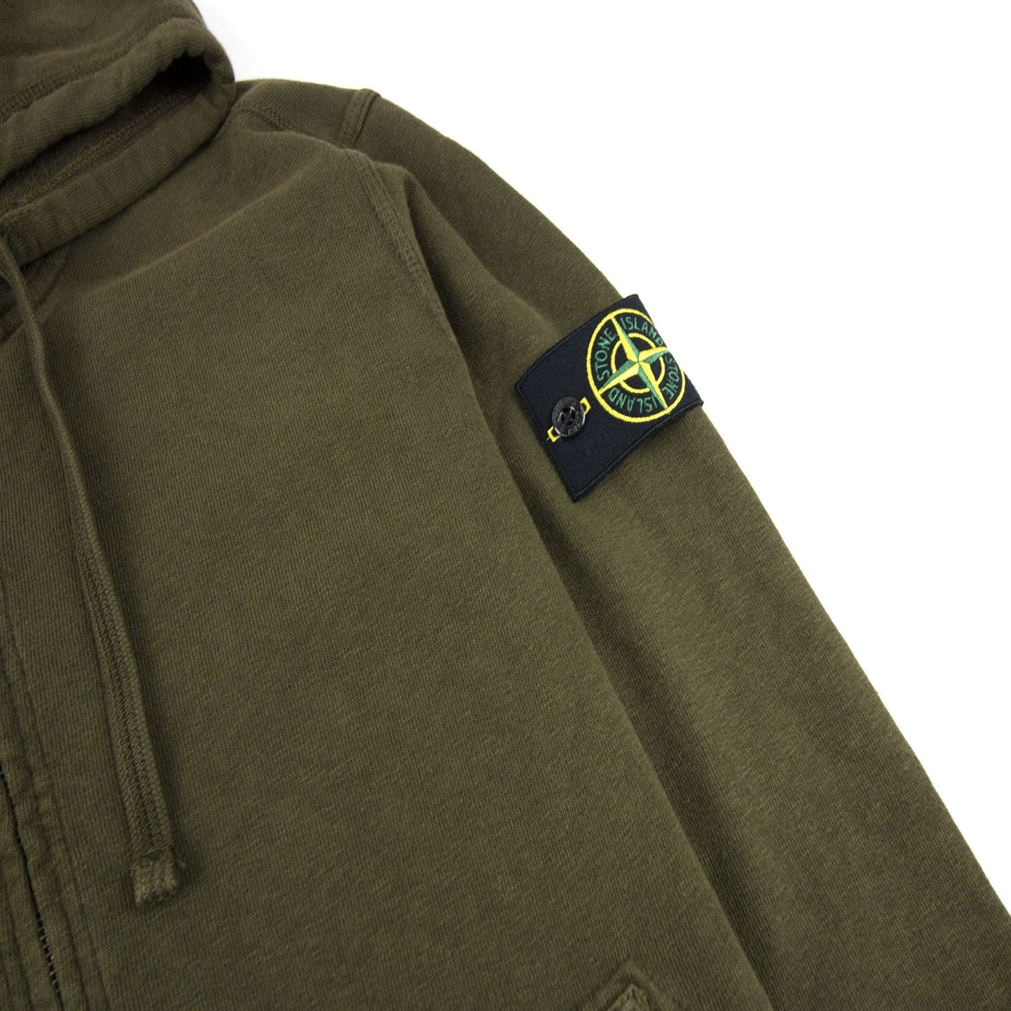 Stone Island Light Fleece Zip Up Sweatshirt Green V0154