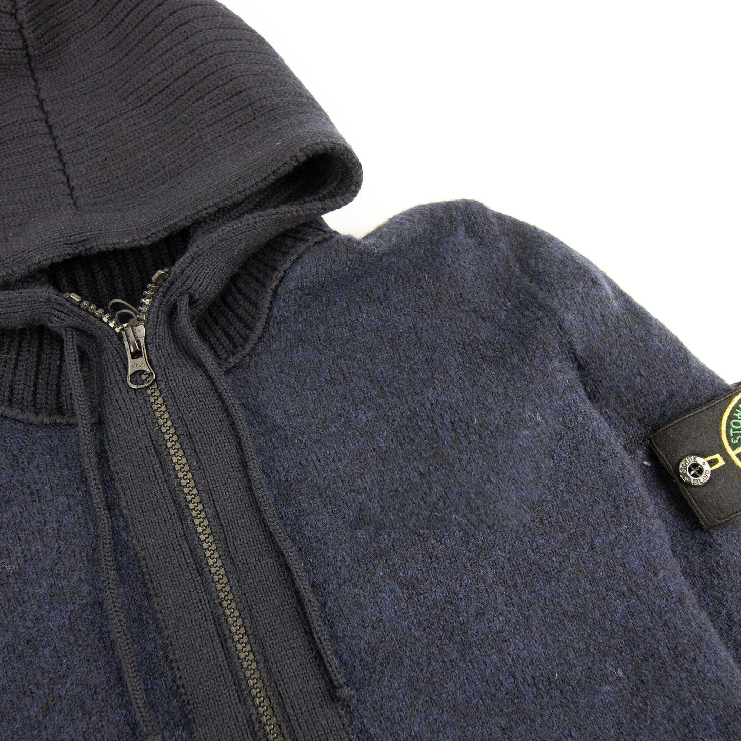 Stone Island Arm Logo Zip Up Hoody Navy Voo20