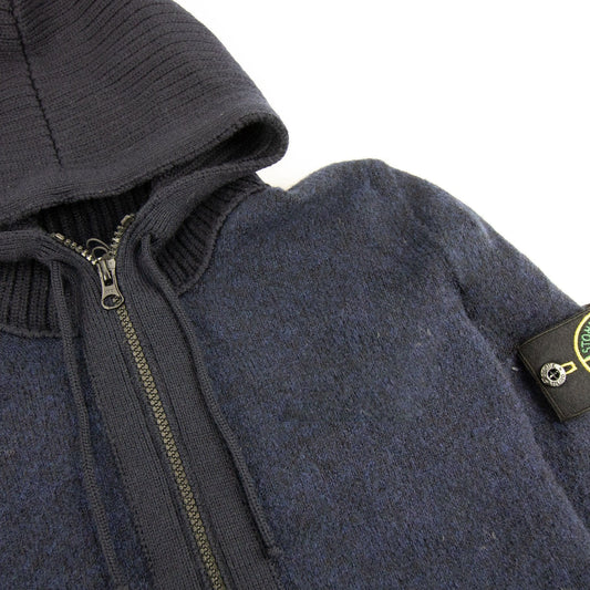 Stone Island Arm Logo Zip Up Hoody Navy Voo20
