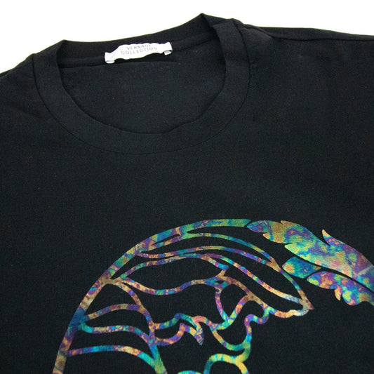 Versace Collection Reflective Medusa Logo L/s T Shirt Black SA30