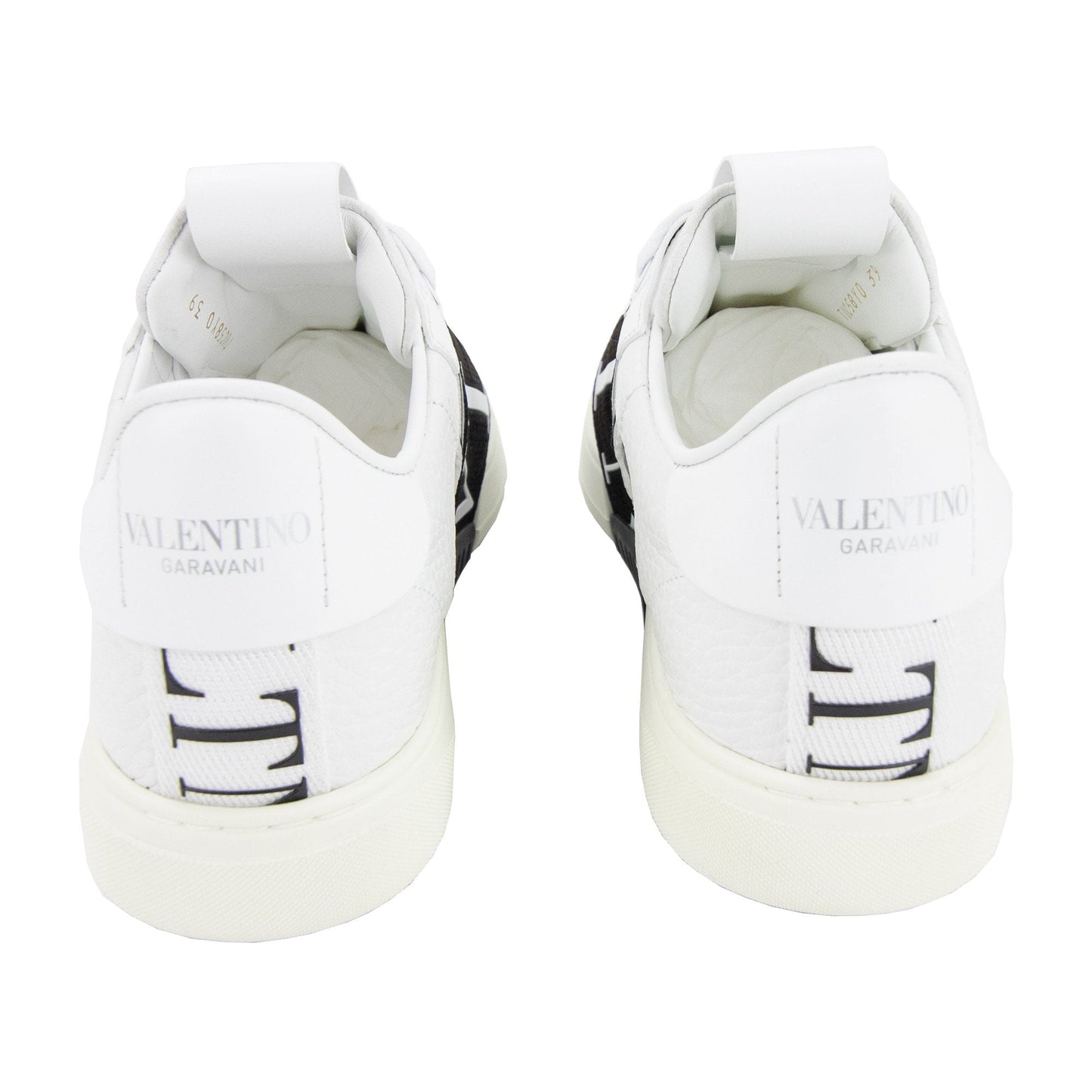 Valentino VLTN Logo Embellished Leather Trainers Bianco