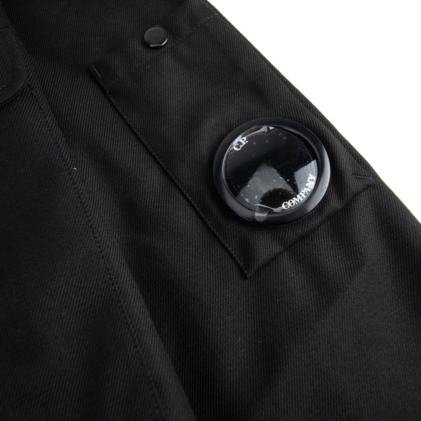 CP Company Front Pocket Button Up Overshirt Black 999