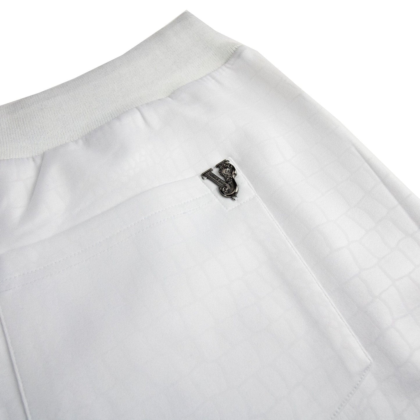 Versace Jeans Neoprene Scuba Metal Logo Shorts White
