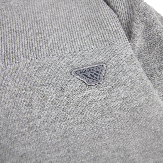 Armani Jeans Eagle Logo Knitted Jumper Grey Melange