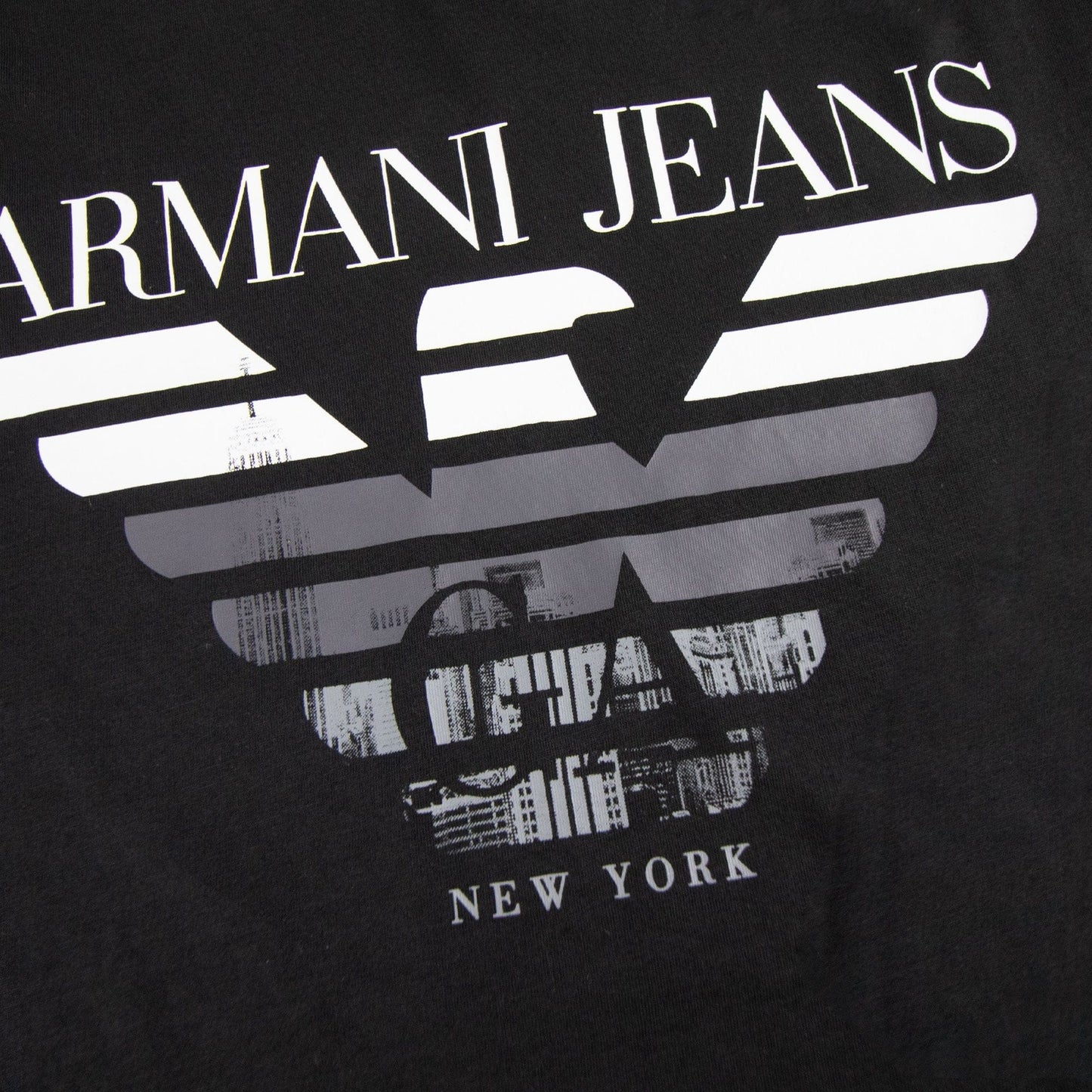 Armani Jeans Eagle Logo New York T Shirt Black