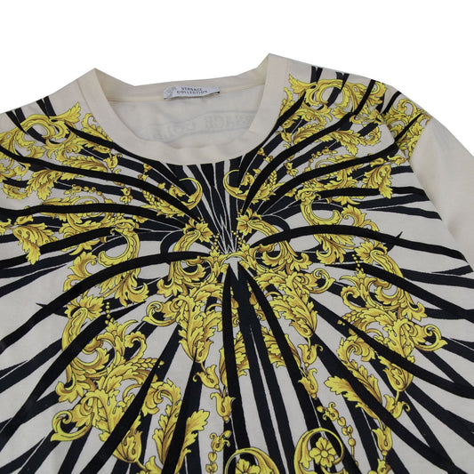 Versace Collection Girocollo Classic Print T Shirt Off White