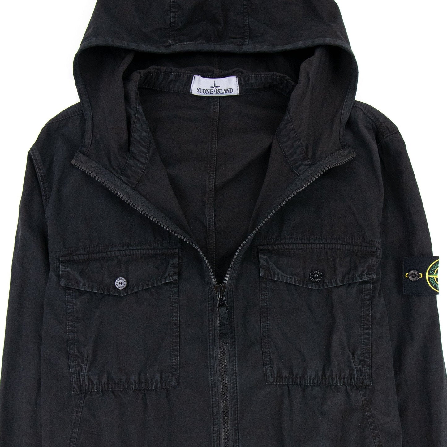 Stone Island Zip Hoodied Sweatshirt Black V0129