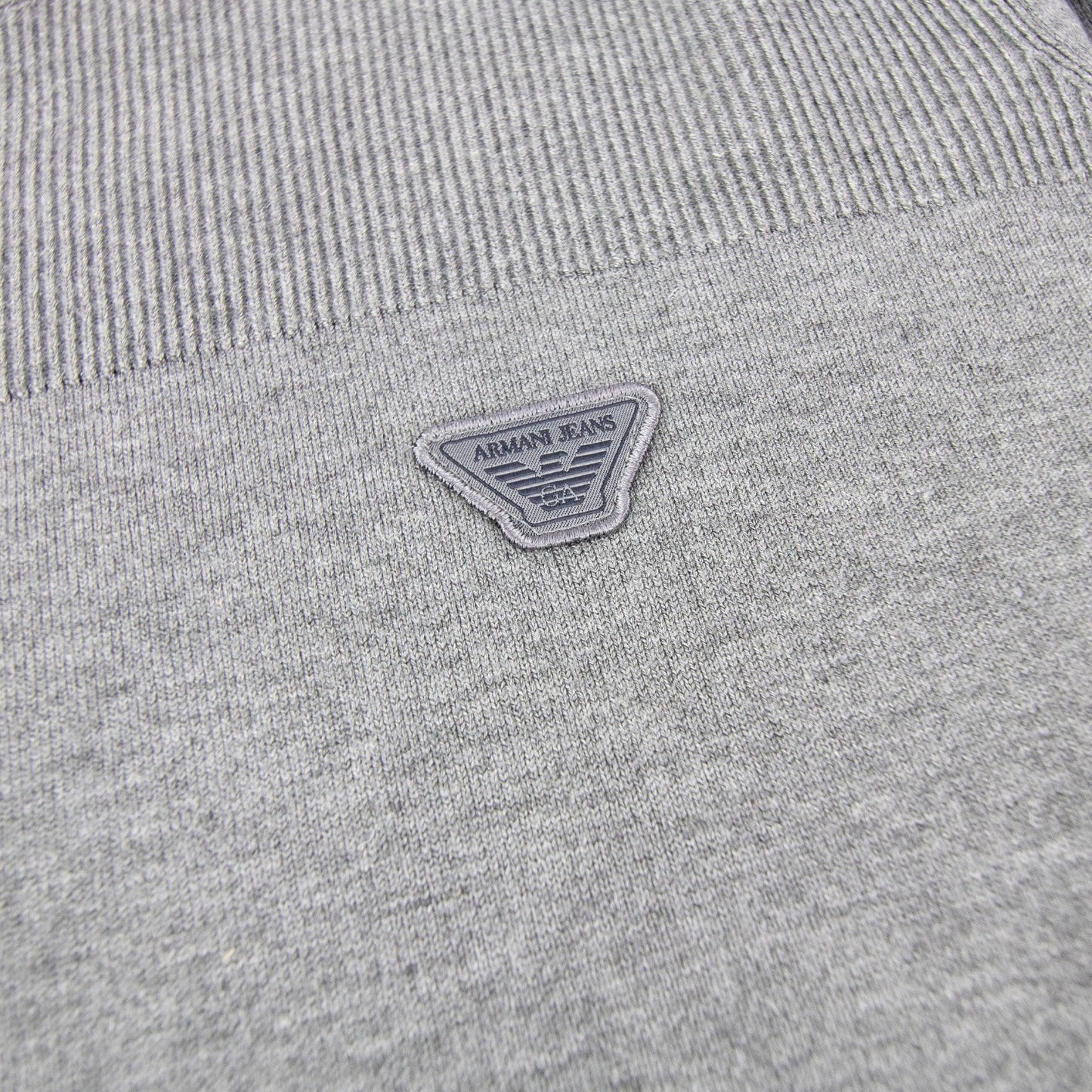 Armani Jeans Eagle Patch Logo Sweatshirt Grey Melange