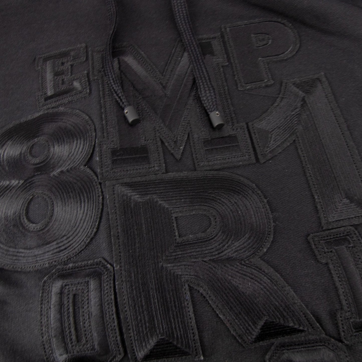 Emporio Armani Emboriodered Logo Hooded Sweatshirt Black