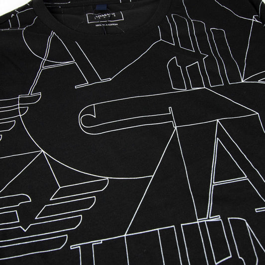 Armani Jeans Jersey Logo Print T Shirt Black