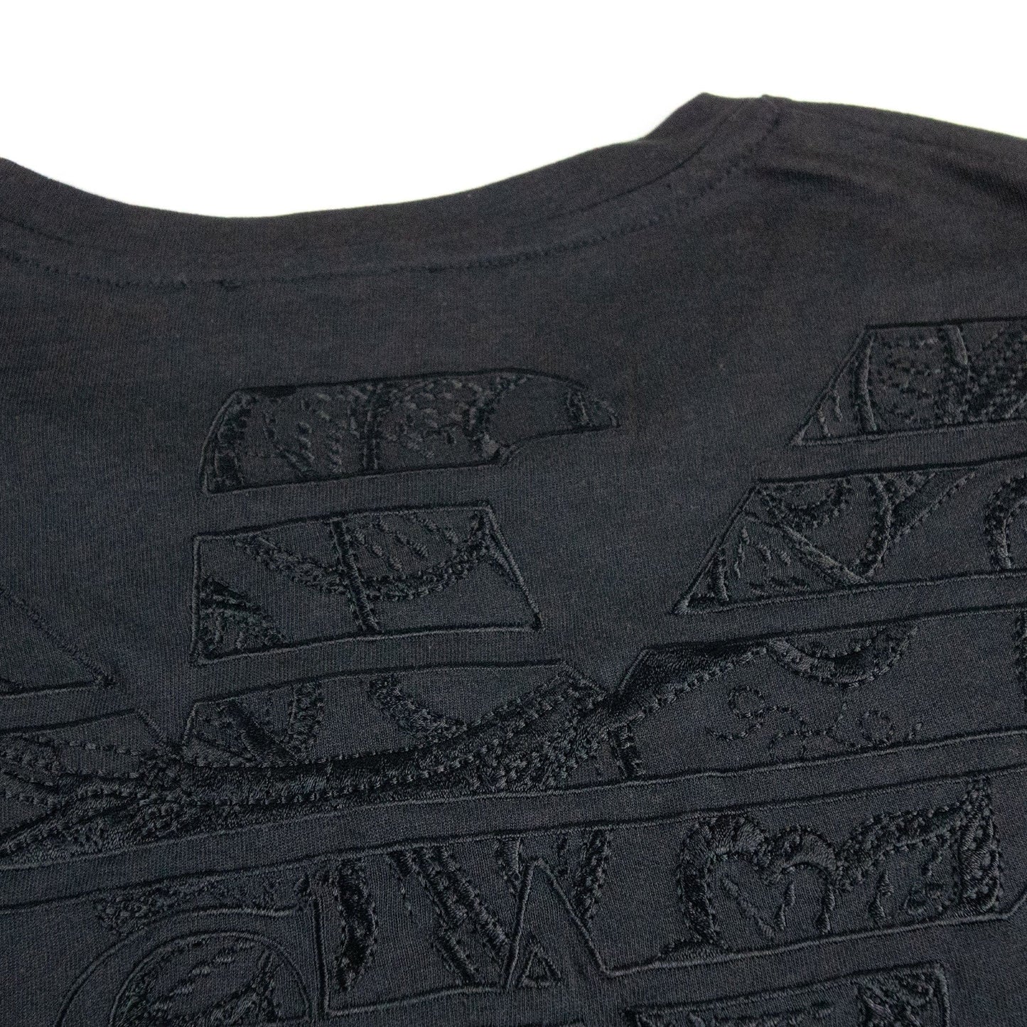 Armani Jeans Embroidered Back Logo T Shirt Black