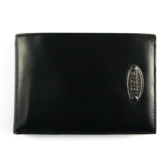 Versace Versus Metal Logo Leather Wallet Black