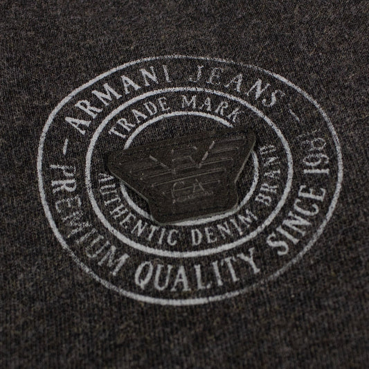 Armani Jeans 3 Buttons Rubber Logo Sweatshirt Dark Grey