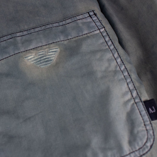 Armani Jeans Cotton Denim L/s Shirt Blue Avio