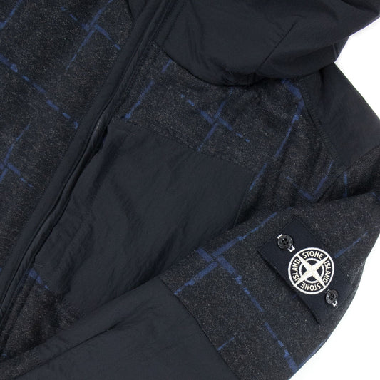 Stone Island House Check Wool & Nylon Jacket Dark Grey V0065