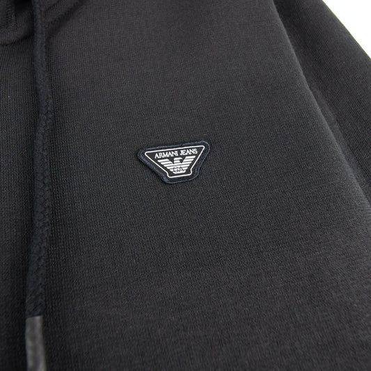 Armani Jeans Eagle Logo Zip Up Hoody Black