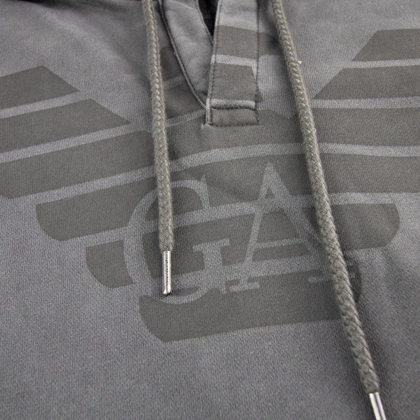 Emporio Armani Eagle Printed Logo Hoodied Sweatshirt Argento