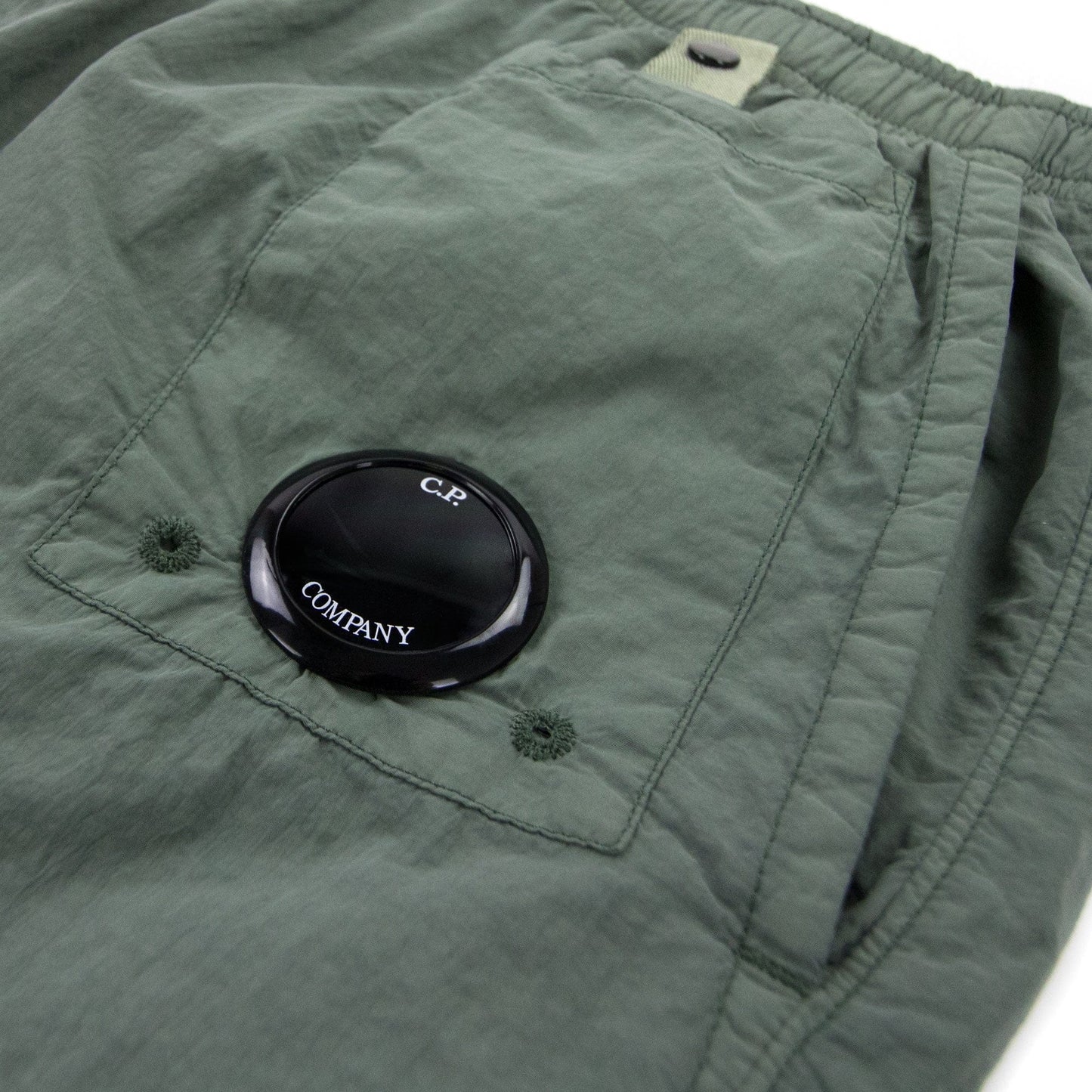 Cp Company Flatt Nylon Garment Dyed Lens Swim Shorts Green 664