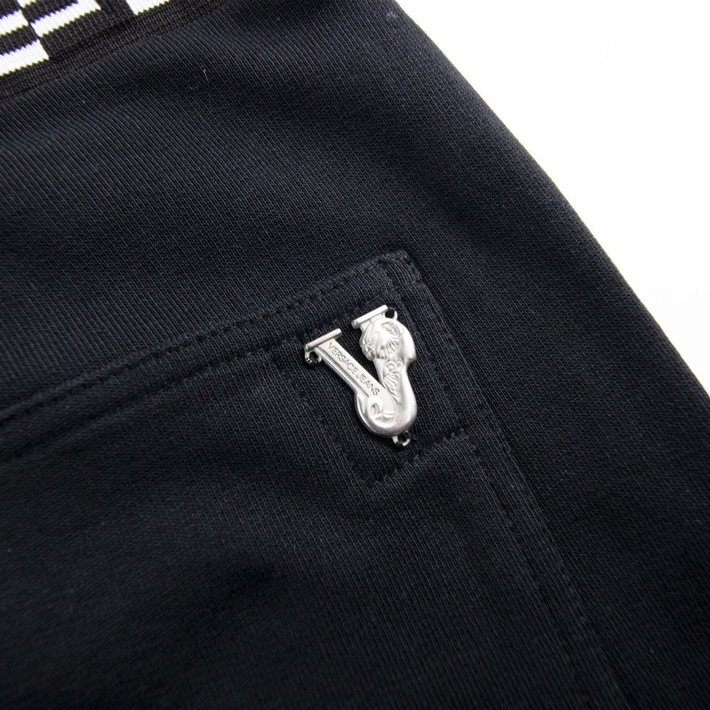 Versace Jeans Waist & Cuff Logo Pants Black