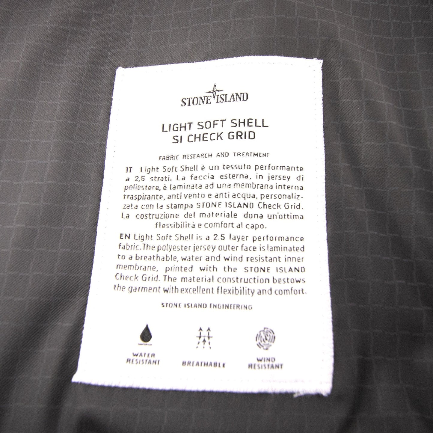 Stone Island Light Soft Shell Grid Bomber Jacket Navy Blue V0020