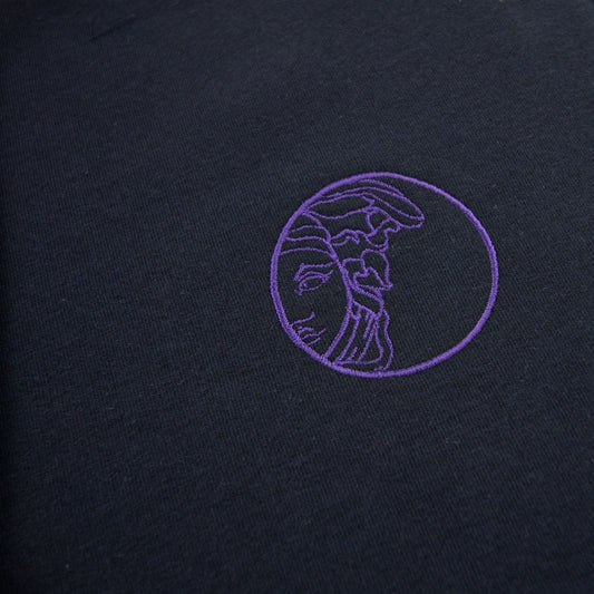 Versace Collection Embroidered Logo Zip Up Hoody Navy