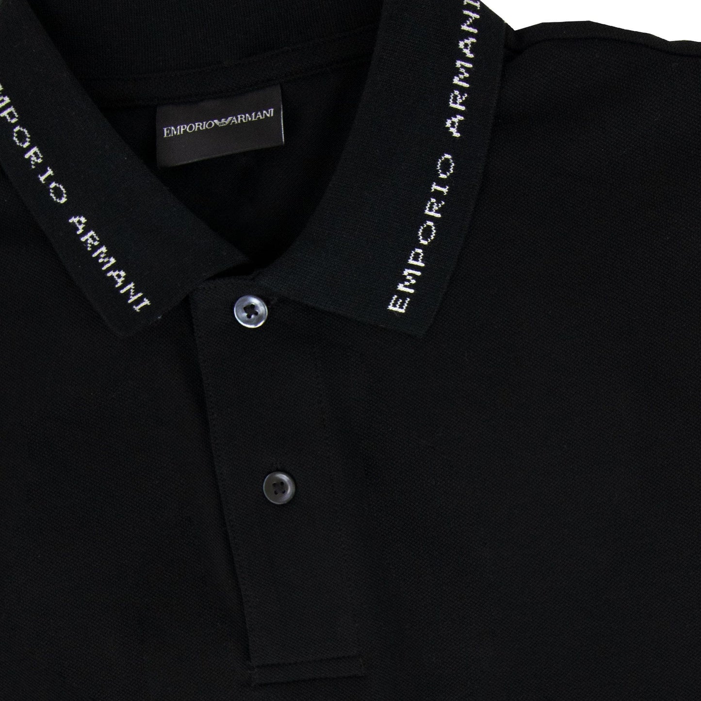 Emporio Armani Logo Collar S/s Polo Nero