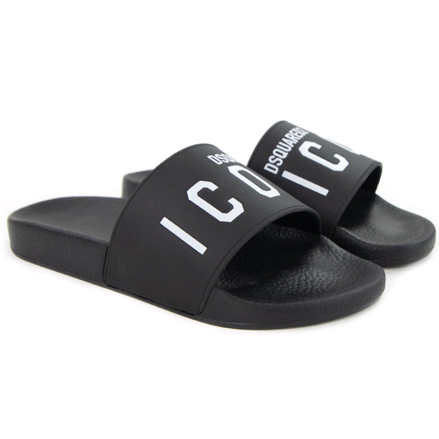 Dsquared2 Be Icon Rubber Sliders Black
