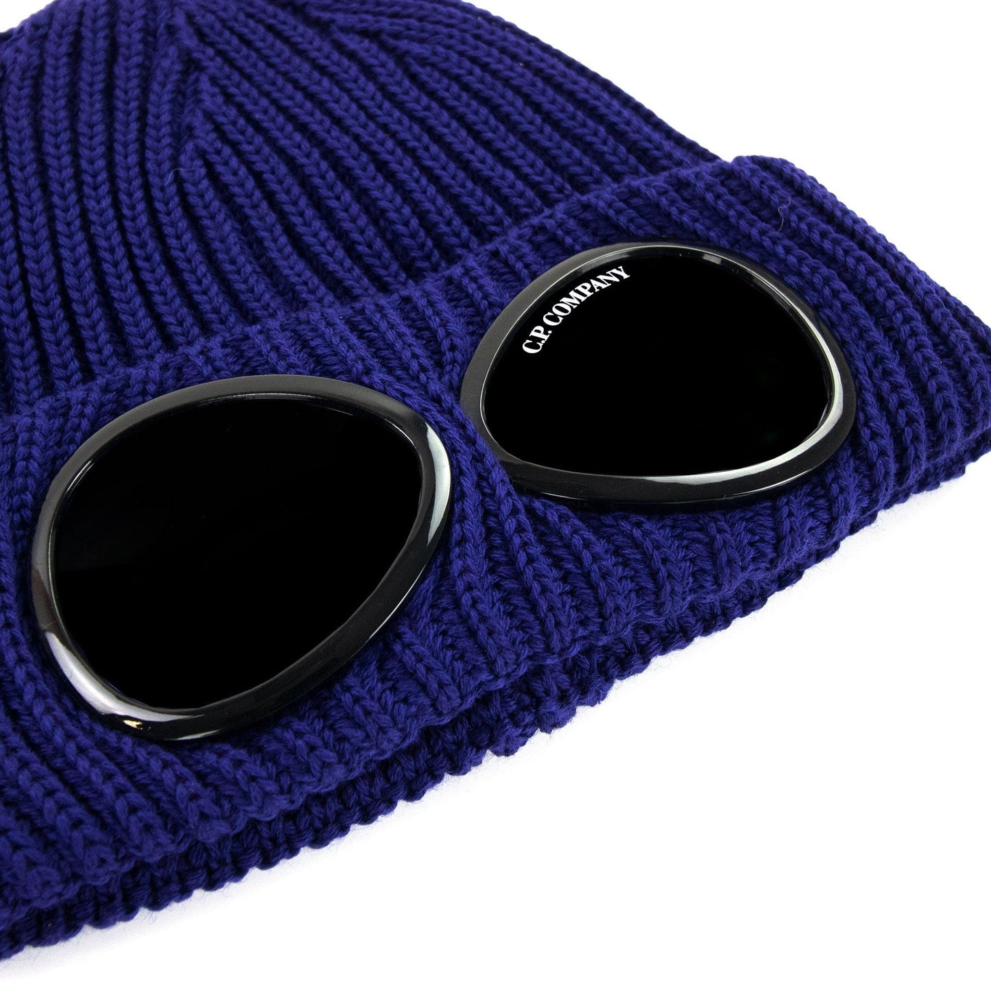 CP Company Extra Fine Merino Wool Goggle Beanie Blue 878