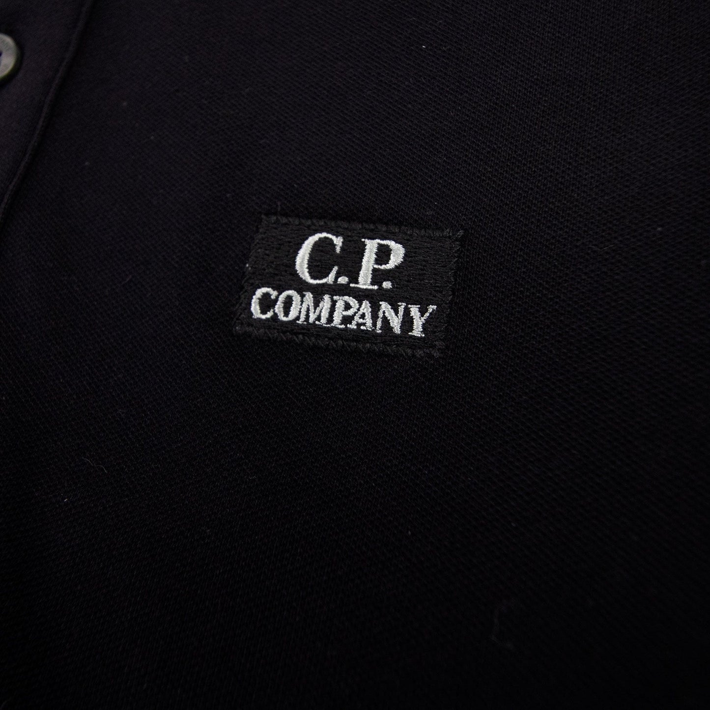 Cp Company Polo Long Sleeve Stretch Piquet Black 999