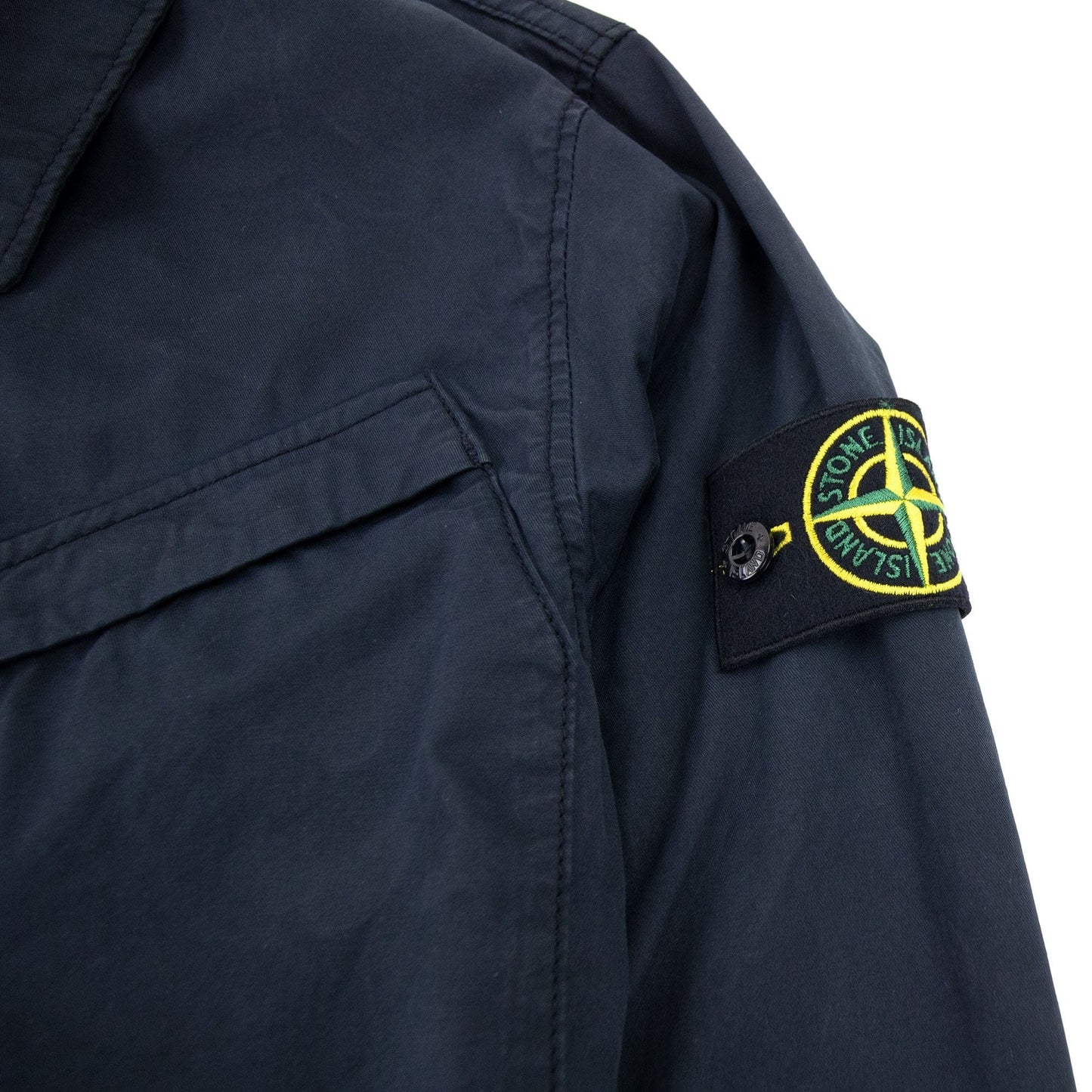 Stone Island Double Front Pocket Overshirt Navy V0020