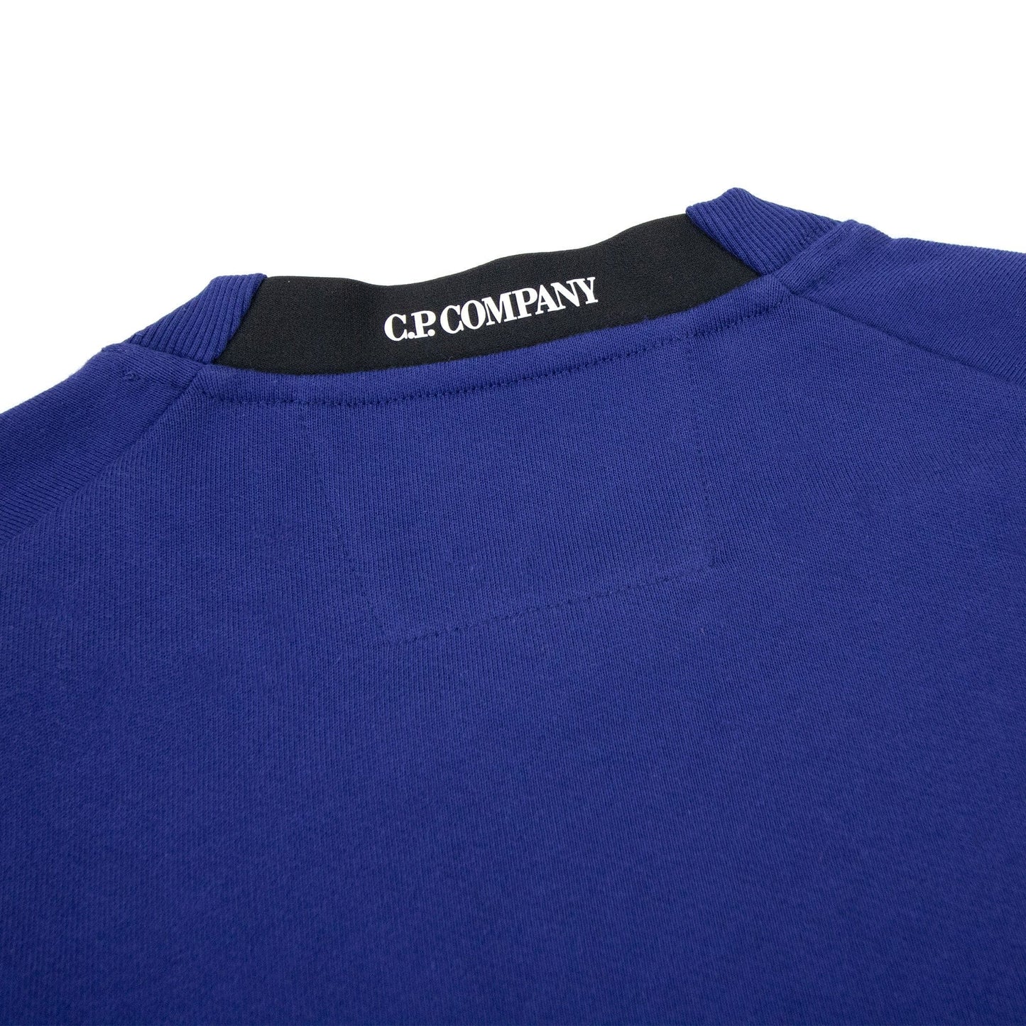 Cp Company Diagonal Raised Fleece Lens Crew Sweatshirt Blue 878