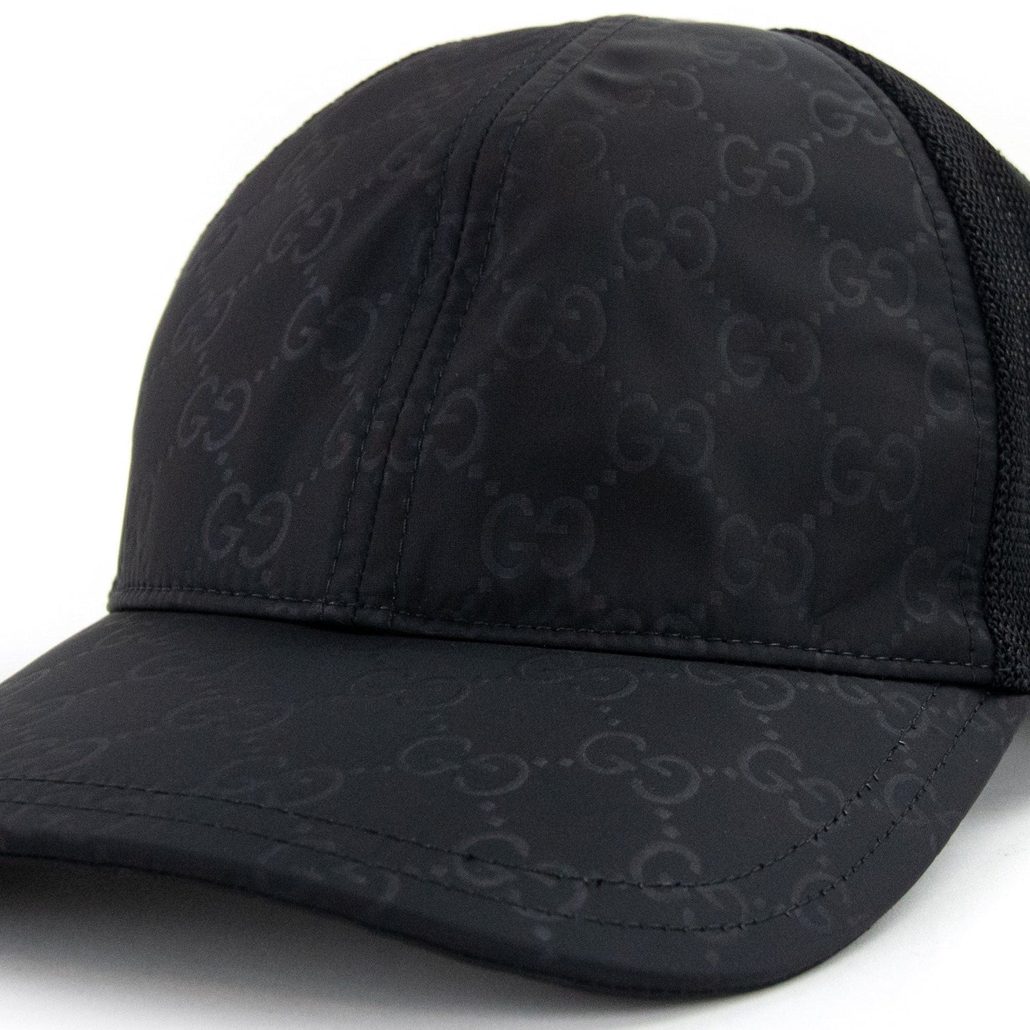 Gucci Gucci Monogram Mesh Cap Black