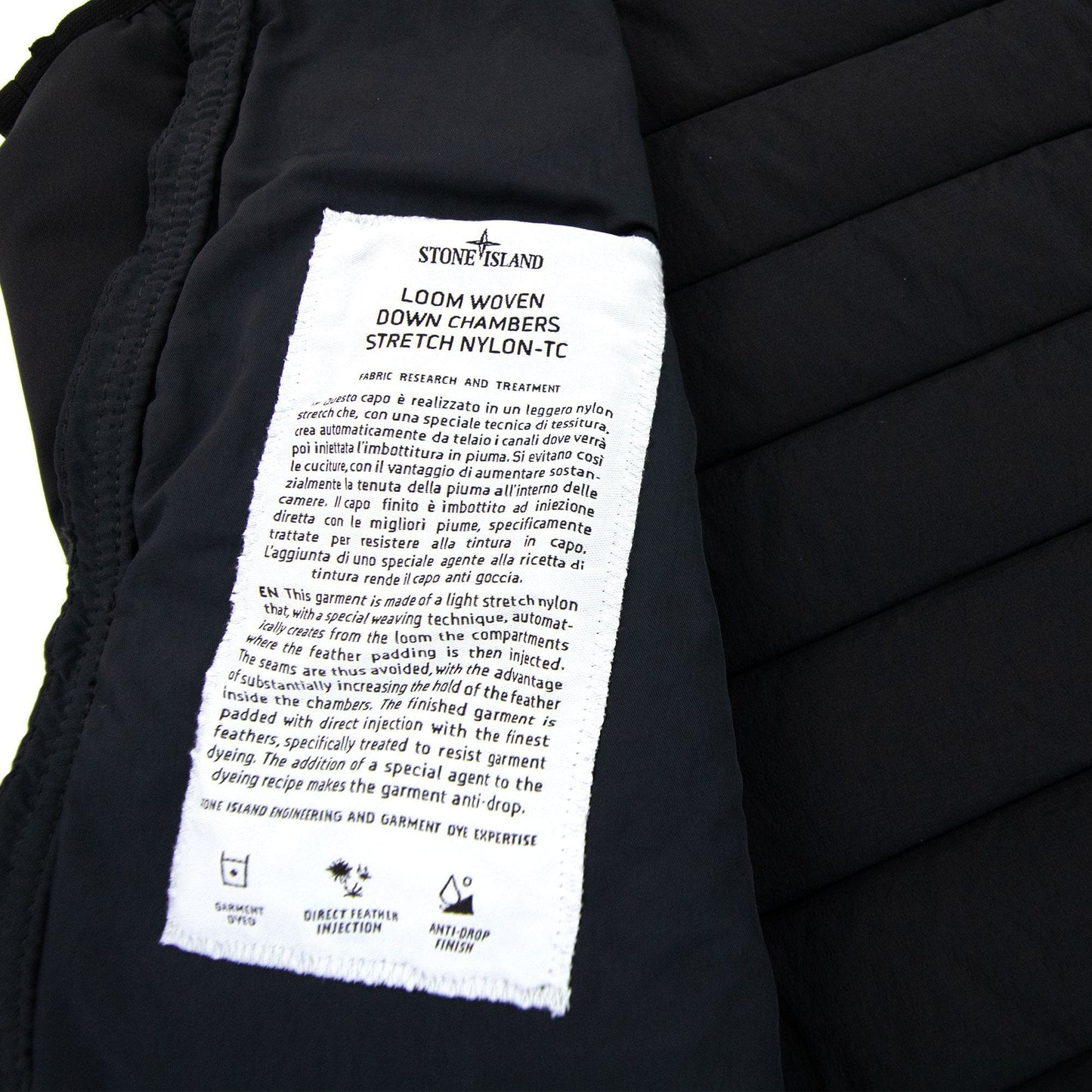 Stone Island G0225 Loom Woven Down Gilet Charcoal V0065