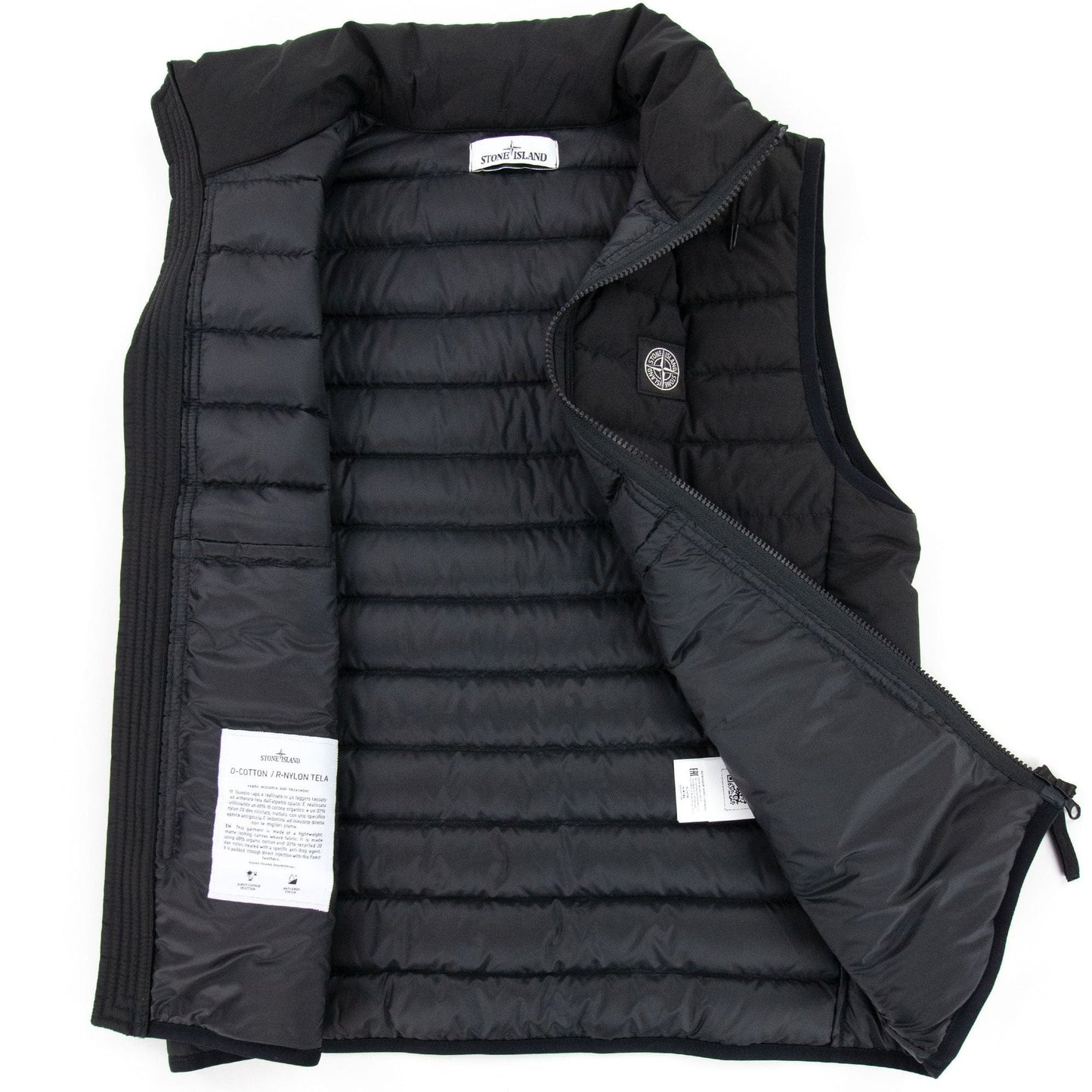 Stone Island G0725 O Cotton R Nylon Tela Gilet Black V0029