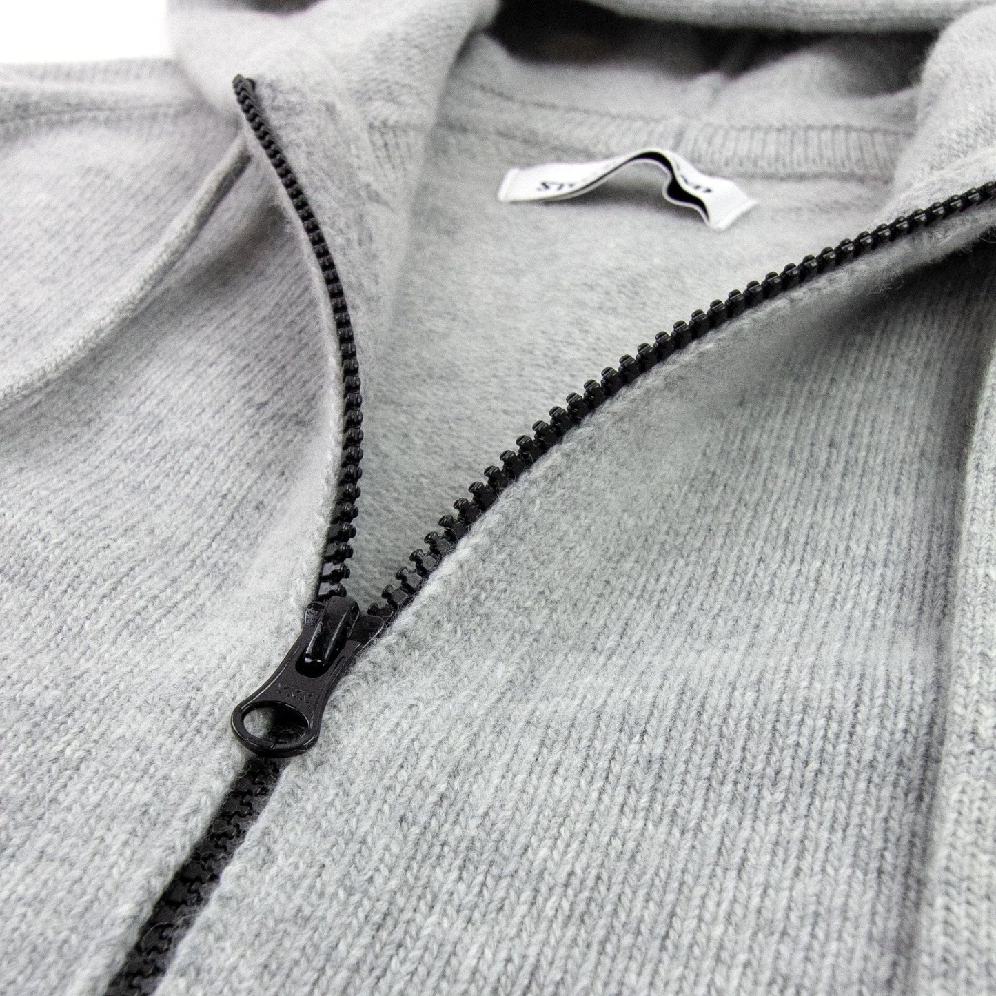 Stone Island 546a3 Knitted Patch Hoody Light Grey V0064