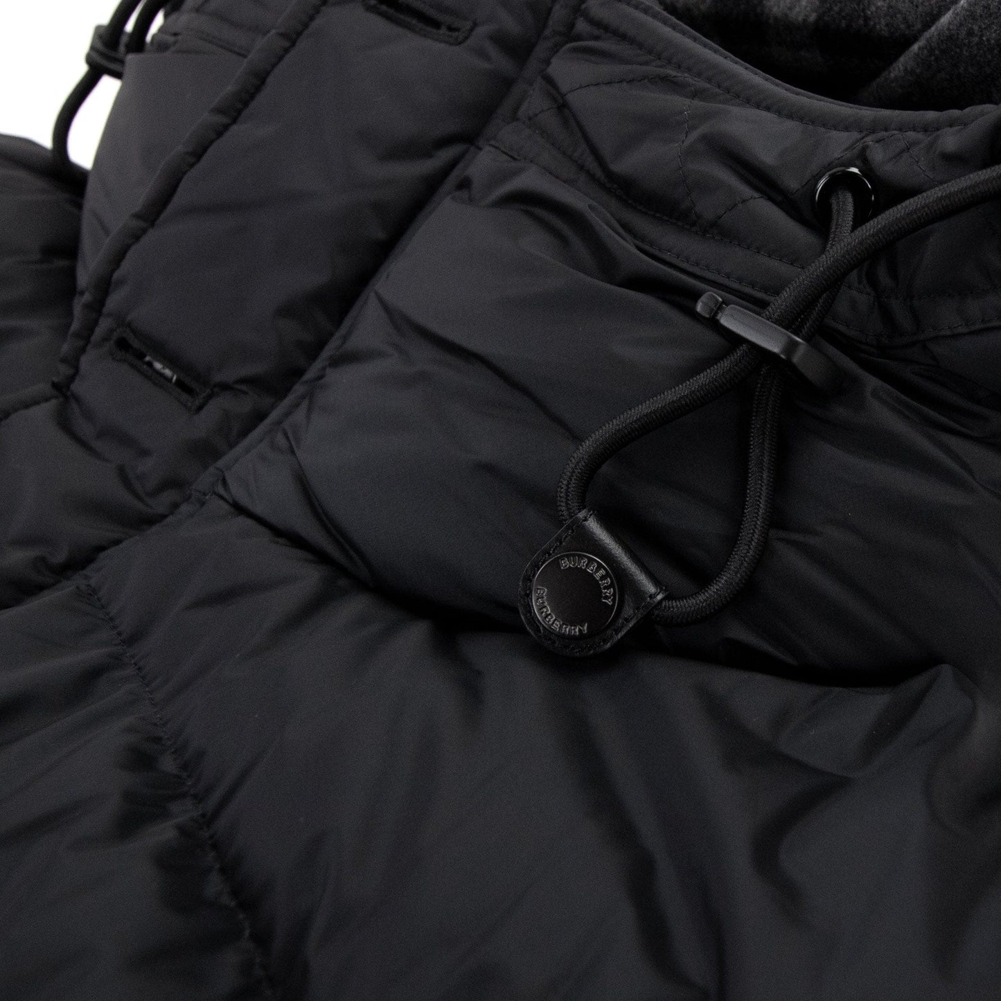Burberry Logo Detail Hooded Puffer Coat Black