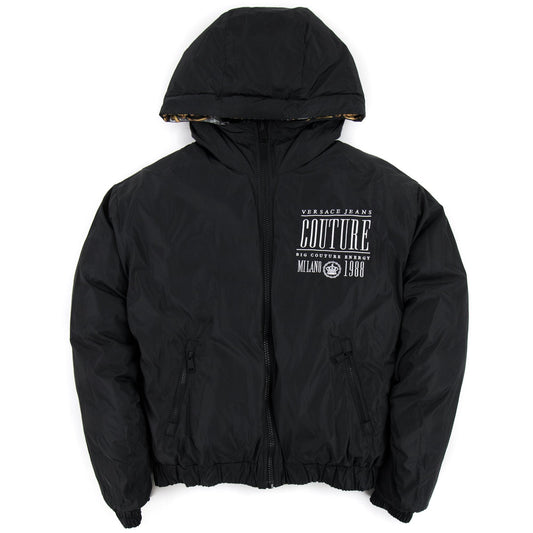 Versace Jeans Couture Baroque Reversible Padded Jacket Black