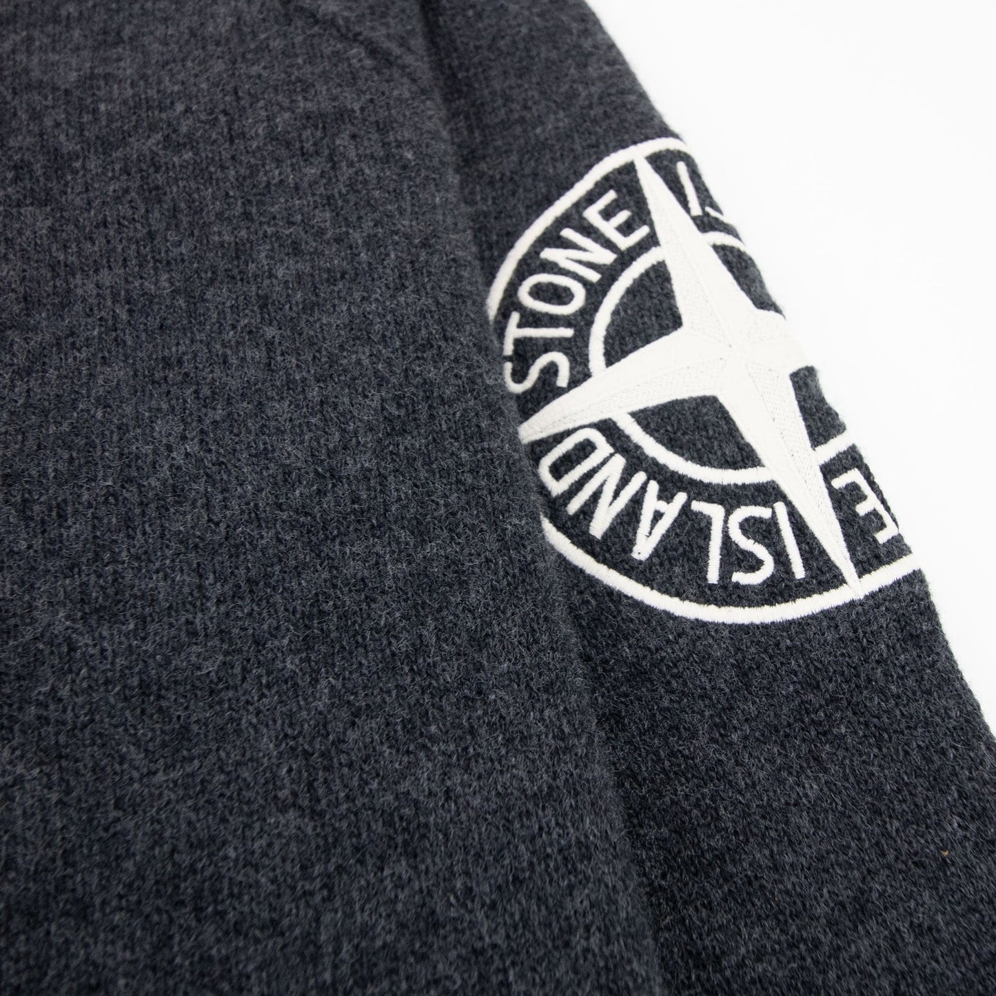 Stone Island Embroidered Logo Knitted Sweatshirt Dark Grey V0065