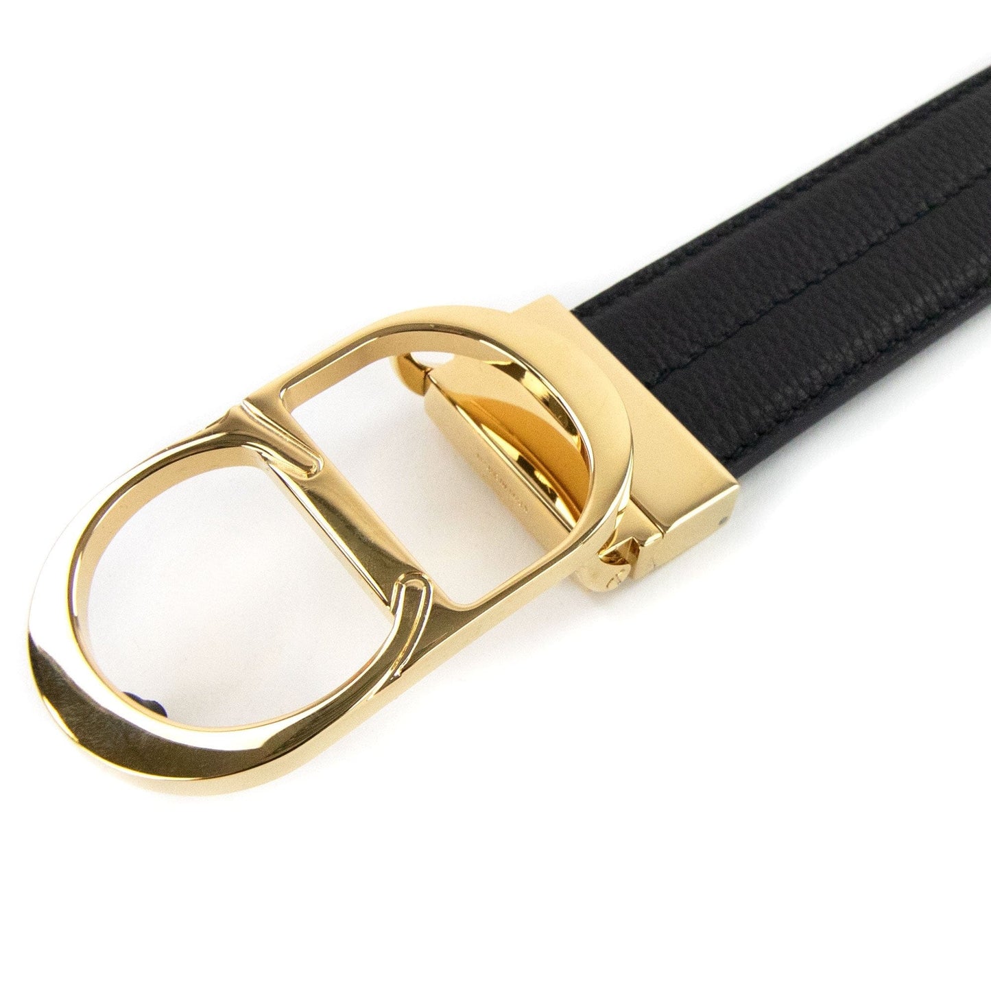 Christian Dior Cd Icon Gold 35mm Belt Black/Blue