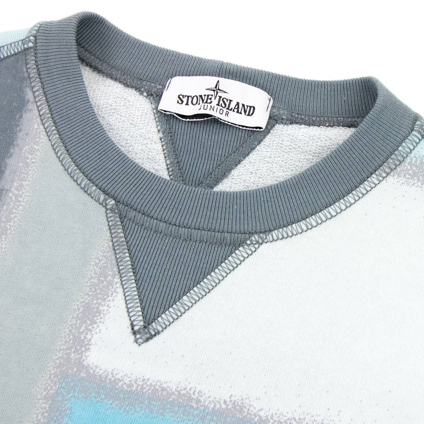 Stone Island Junior 62745 Camo Crew Neck Sweatshirt Grey V0064