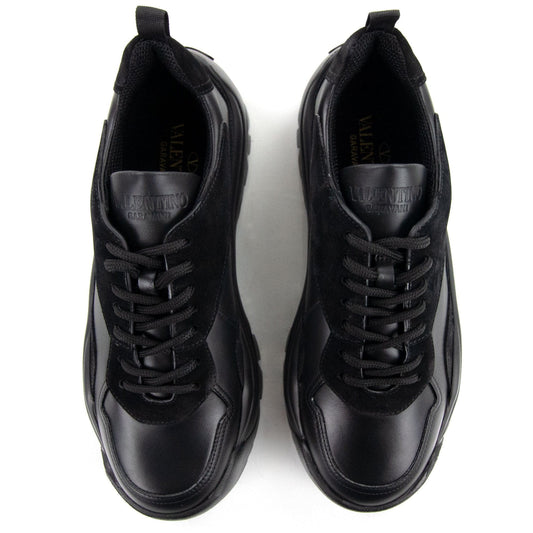 Valentino Gumboy Calfskin Sneakers Black N01