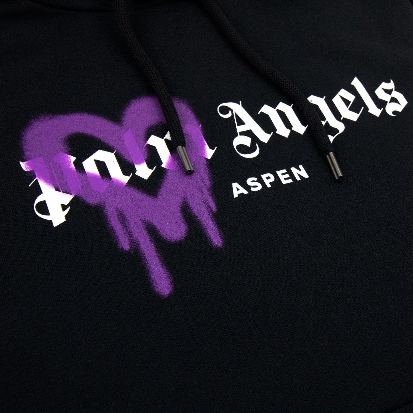 Palm Angels Aspen Heart Sprayed Hoody Black/purple