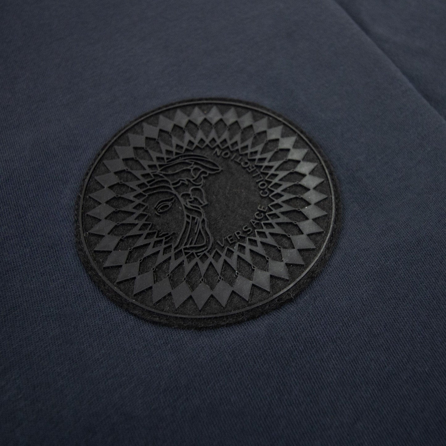 Versace Collection Rubber Logo Medusa Polo Navy