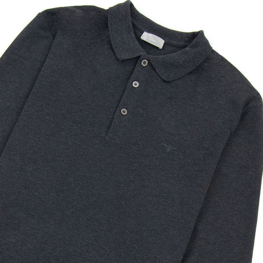 Christian Dior Bee Embroidery L/s Polo Dark Grey