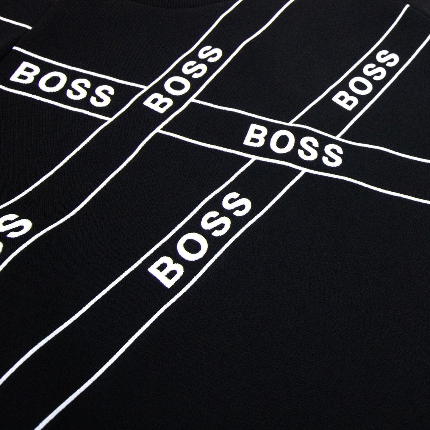 Hugo Boss Wrapped Artwork Logo Sweatshirt Black 001