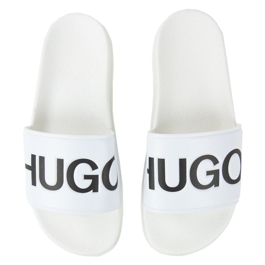 Hugo Boss Contrast Logo Sliders White 001