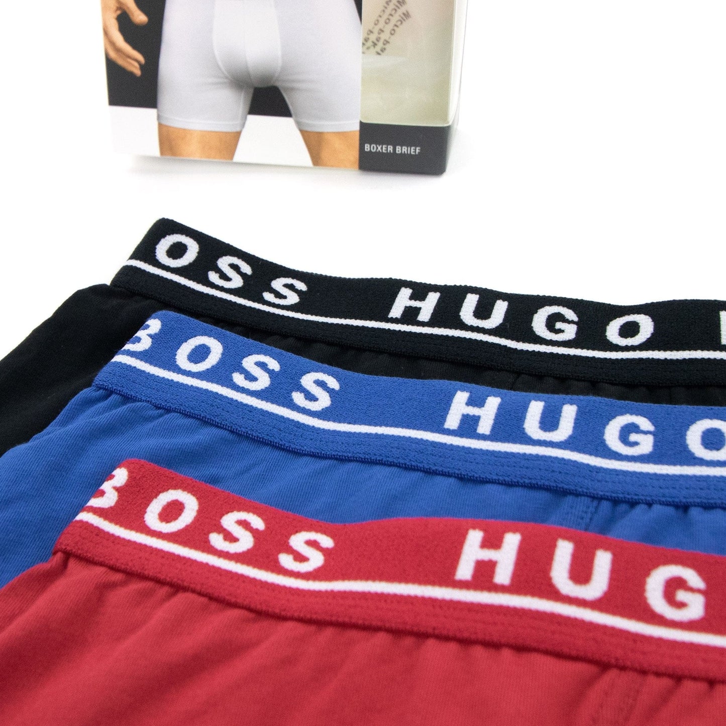 Hugo Boss Three Pack Of Stretch Cotton Boxer Multi