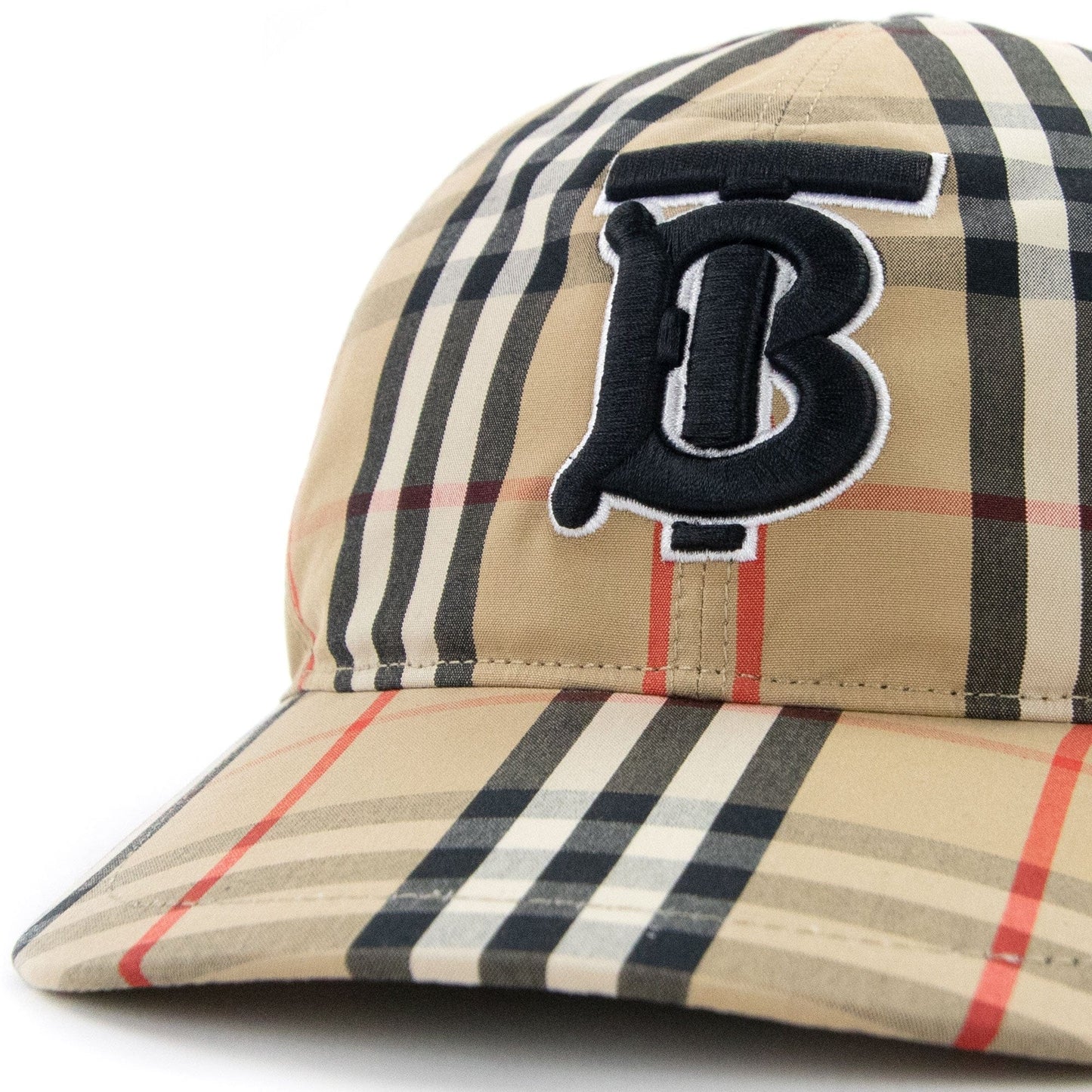 Burberry Monogram Motif Vintage Check Cotton Baseball Cap Archive Beige