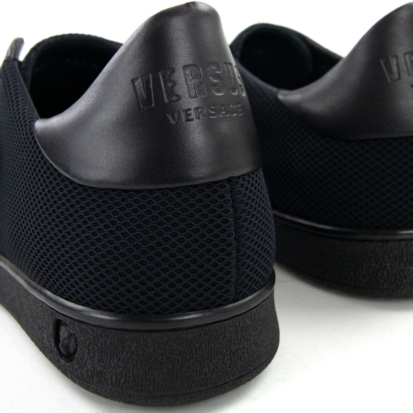 Versace Versus Mesh Trimmed Pin Low Top Sneakers Black