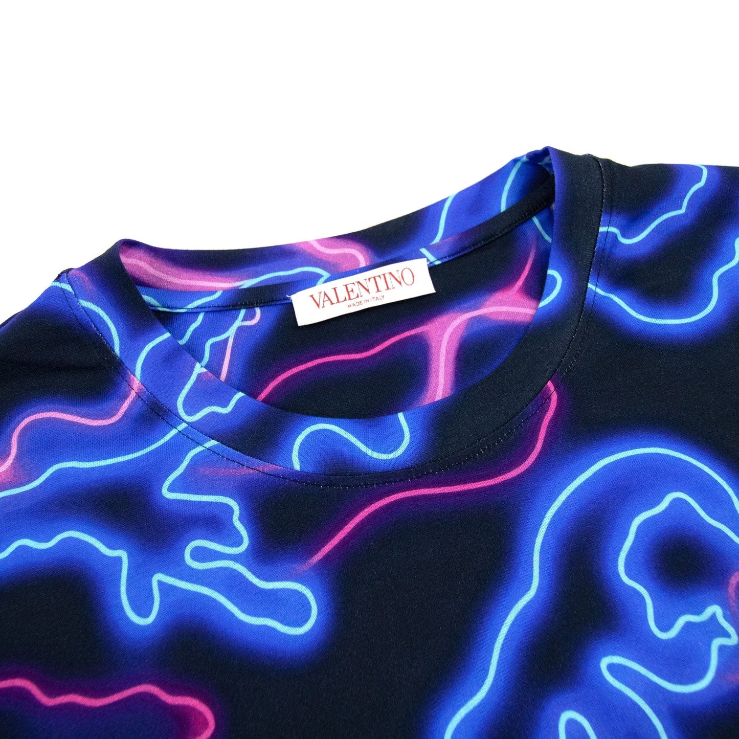 Valentino Neon Print T Shirt Neon Camo N36